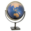 Tallinn Metallic Blue Ocean Desk Globe w/ Gold Map